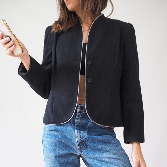 VINTAGE 70'S KATIES WOOL CROPPED BLAZER - Picture 3 of 5